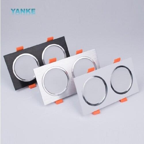 Dimmable led single and double head square ceiling spotlight embedded downlight shopping mall grille bold light 7W/12W/15W/20W