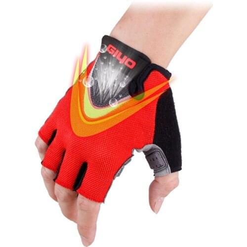 GIYO Breathable Antil-Skip Bike Gloves Arc Light Cycling Half Finger Gloves Summer Sports Protect Bicycle Gloves For Women Men