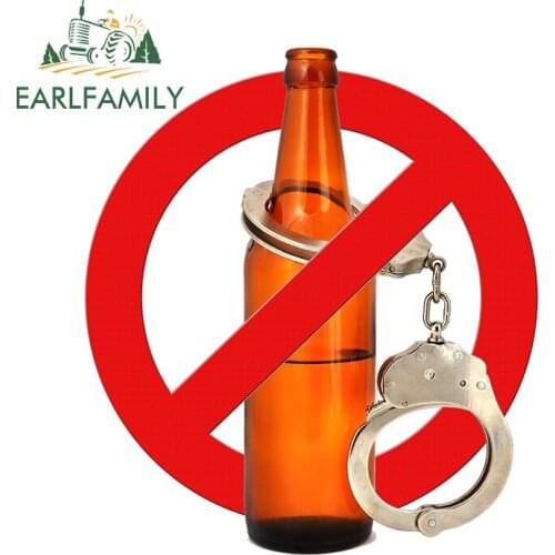 EARLFAMILY 13cm x 11.9cm for No Alcohol Vinyl Car Stickers Auto Motorcycle Sunscreen Decal Windshield Waterproof Decoration