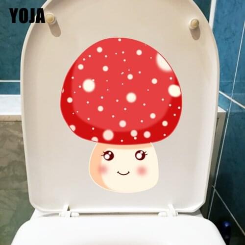 YOJA 18.2*23.1CM Cute Cartoon Mushroom Kids Room Decoration Wall Decal Home Toilet Sticker T1-1240