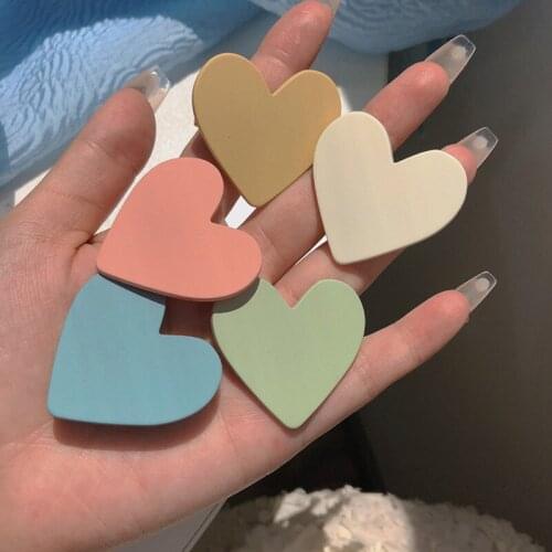 Korean Candy Color Heart Hair Clips Sweet Heart Solid Hairpins Simplicity Colorful Barrettes Claw Clip Girl Hair Accessories