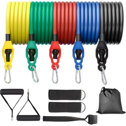 11pcs/set Pull Rope Fitness Exercises Resistance Bands Latex Tubes Pedal Exerciser Body Training Yoga Tension Ban New Style