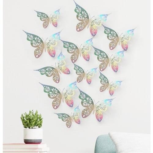 12Pcs 3D Hollow Butterfly Wall Sticker DIY Home Decoration Wall Stickers wedding Party Wedding Decors Butterfly Kids Room Decors