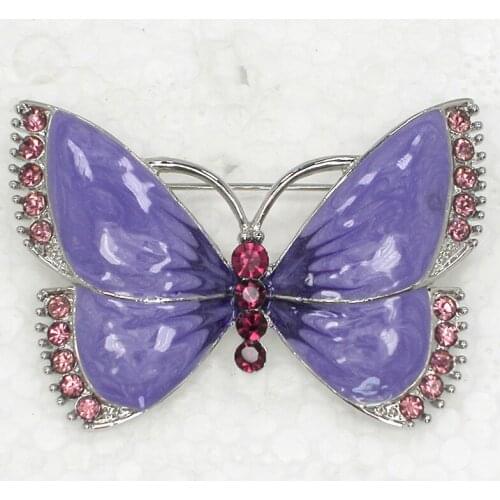 12pcs/lot Wholesale Butterfly Enamel Rhinestone Pin brooches C101866