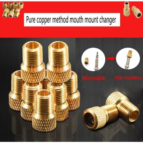 2PCS Valve Adapter Pump Converts Presta To Schrader Copper Valve Adapter Wheel Gas Nozzle Tube Tool Bicycle Bicycle Accessory