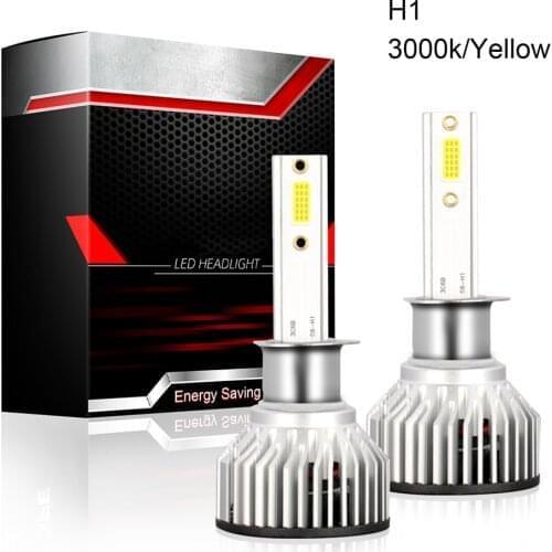 Headlight LED Light 2 Pcs H1 3000K Tuning Supplies Universal Fit 3000k 4000LM Car Driving Lamp IP68 Waterproof 1 Pair 2pcs Bulbs