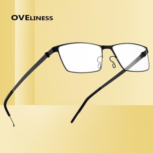 2020 Pure Titanium Prescription eye glasses frame Men Optical Square eyeglasses frames Male Metal Full Screwless Eyewear glass