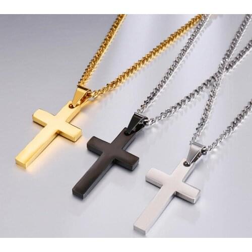 2020 Western Religious Cross Pendant Necklace Christ Stainless Steel Pendant Necklace Fashion Male Jewelry