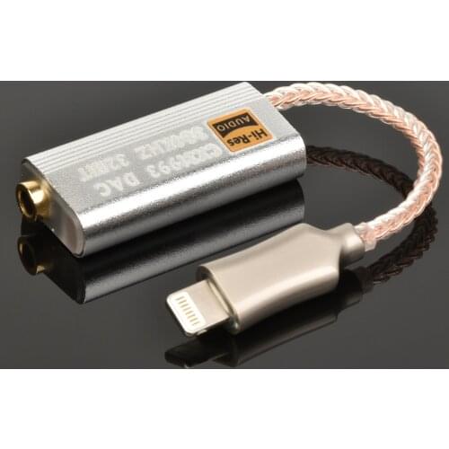 For Apple lightning to 3.5mm headphone audio Adapter Amp Decoding line dongle CX-PRO CX31993 DAC AUDIO 384KHZ 32BIT