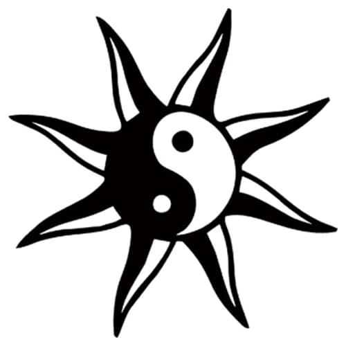 Car Stying Sun Yin Yang Vinyl Graphics Decals Peace Hippie For Bumper Car Truck Inside Or Outside Ying Jdm