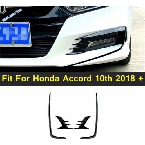 Black Front Bumper Spoiler Fog Lamp Air Vent Cover Trim Fender Accessories Fit For Honda Accord 10th 2018 - 2020 Exterior Refit