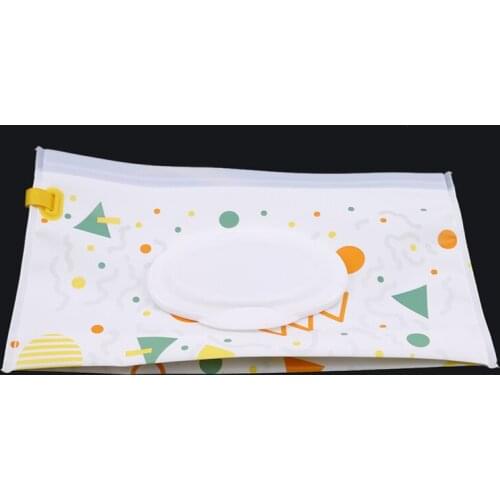 Clean Wipes Carrying Case Eco-friendly Wet Wipes Bag Clamshell Cosmetic Pouch Easy-carry Snap-strap Wipes Container