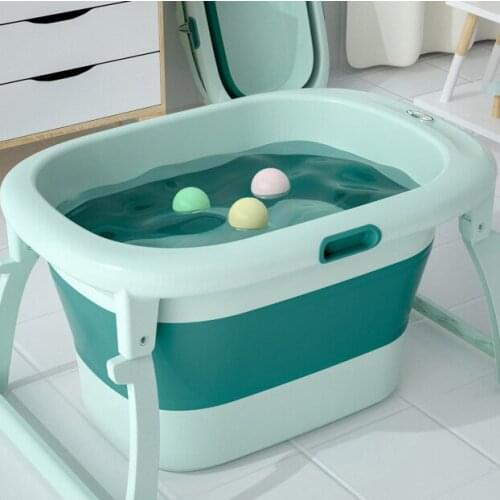 Infant Shining Bath Tub 0-15Y Swim Plastic Portable Folding Home Bath Large Thick Widen Heat Preservation Children Bath Bucket