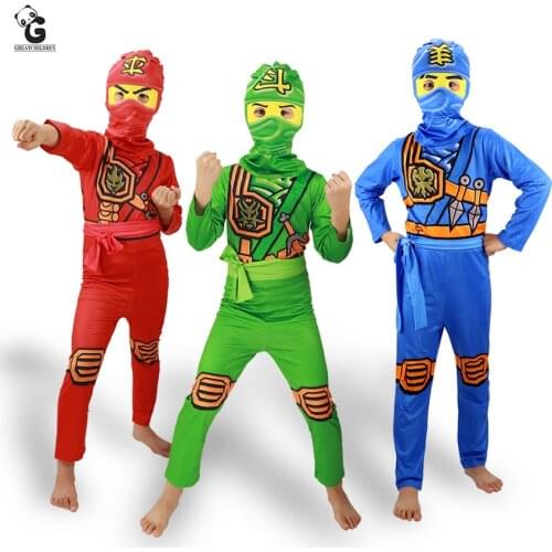 Kids Ninjago Costumes Ninja Cosplay Boys Anime Clothes for Children Halloween Costumes for Kids Suit Superhero Carnival Costume