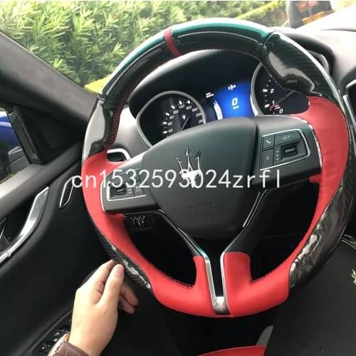 For Maserati Levante Quattroporte Ghibli GT Top Leather DIY Car Steering Wheel Cover