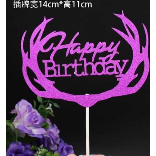 Happy Birthday Cake Toppers For Kids Birthday Party Cake Decorations Celebrate Birthday Dessert Gift Paper Cake Topper Golden