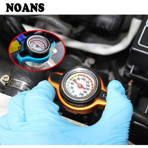 NOANS Car Water Tank Cap With Temperature Gauge Meter Accessories For Fiat 500 Punto Chevrolet Cruze Aveo Peugeot 206 307 308