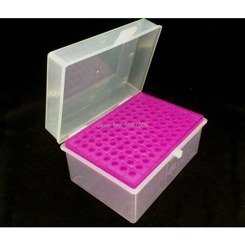 2pcs/lot Lab Plastic 300ul 96holes PP Tip Holder Pipette Storage Box Laboratory supplies