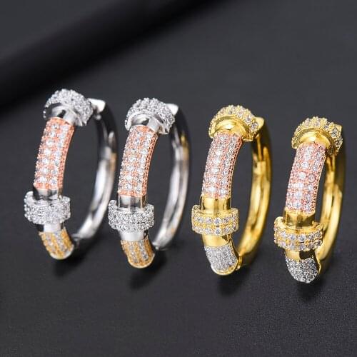 LARRAURI Trendy Cubic Zircon Circle Hoop Earrings For Women Wedding DUBAI Bridal Hoop Earrings Fashion Jewelry