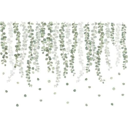 Branch Leaf Wall Sticker PVC Waterproof Wall Decals Self-adhesive Removable Wallpaper Door Murals Art Poster for Home Decoration