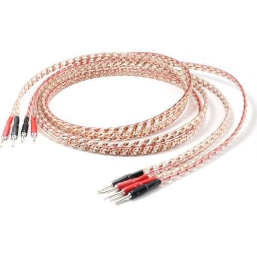 Hi-end VS904 Pure Copper Speaker Cable with flat copper pure copper Banana to Banana plug