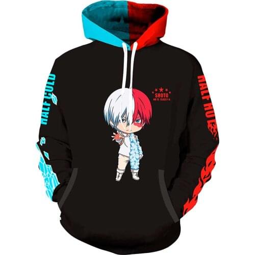 New 3D Printed My Hero Academia Hoodies Men Women Cartoon Cosplay Costume Funny Sweatshirt School Fashion Casual Uniform Jackets
