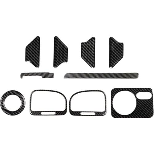 Real Carbon Fiber Black Center Console Stickers Interior Accessories Decorative