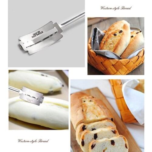 Bread Bakers Cutter Slashing Tool Dough Making Razor Wood Handle Bakeware D1