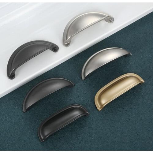 64/76mm Zinc Alloy Shell Shape Cabinet Handles Drawer Knobs Kitchen Cupboard Door Pulls Furniture Handle Hardware With Screws