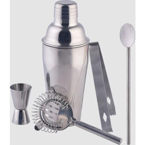OAPE 5pcs 700ml Stainless Steel Cocktail Shaker Mixer Batidora Bar Settings Bartender Barware Kit Bars Set Tools Coctelera