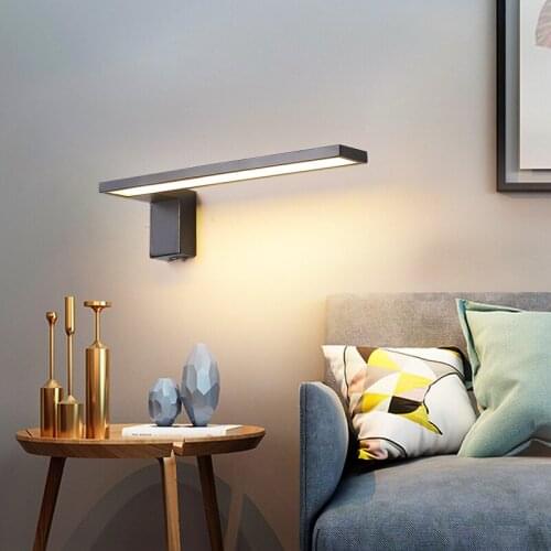 320x80mm 12W modern led bedside wall lights for living room bedroom corridor white or black color lamp sconce fixtures