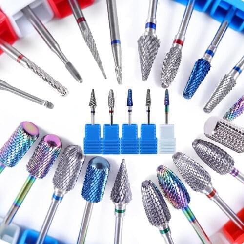 Nail Drill Bit for Manicure Diamond Milling Cutter Tungsten Steel Cuticle Clean Nail Files Nail Gel Remove Grinder Tools