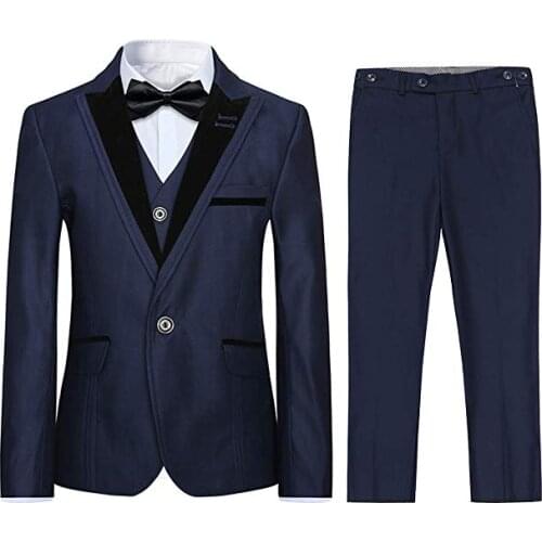 Navy Blue Mans Suits For Wedding Formal Suits Classic Peak Lapel Slim Fit Groom Tuxedos Party Suits 3 Pieces(Jacket+Pants+Vest)