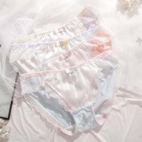 Japanese Girls Student Super Fine Milk Mesh Briefs Sweet Fairy Girls Underwear Ladies Underwear Panties