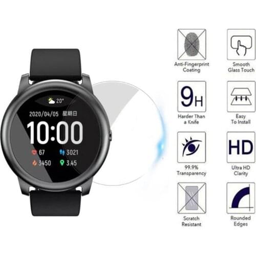 Explosion-proof H-D Tempered Glass Film Screen Protector Full Coverage for Xiao-mi Haylou Solar Smart Watch