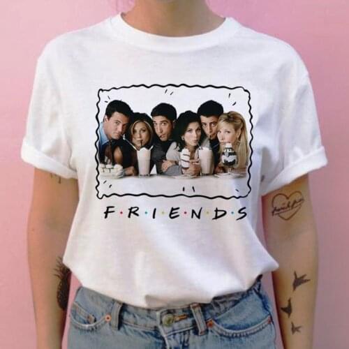 Friend tv show women t shirt harajuku cartoon top tee shirt women female Casual Vintage Printing streetwear tshirt