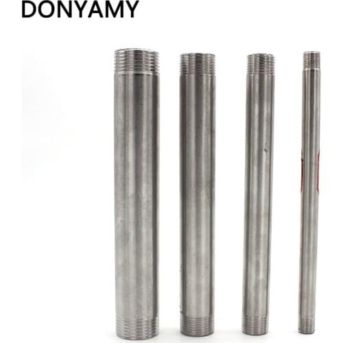 1pc Stainless Steel SS304 Male x Male Threaded Pipe Fitting 200mm BSP 1/4" 1/2" 3/4" 1"