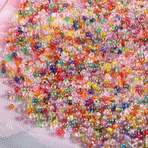 10g 2mm Colorful Transparent Glass Beads For Clothes Embroidery Tassel Beaded Diy Sewing Beads Accessories Scrapbooking Material