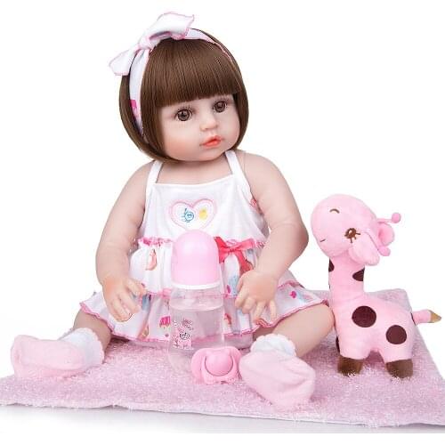 19inch Bebe Reborn Doll Toys full silicone Body Lovely Girl toddler Doll reborn Baby Toy For Childrens Day Christmas Gifts