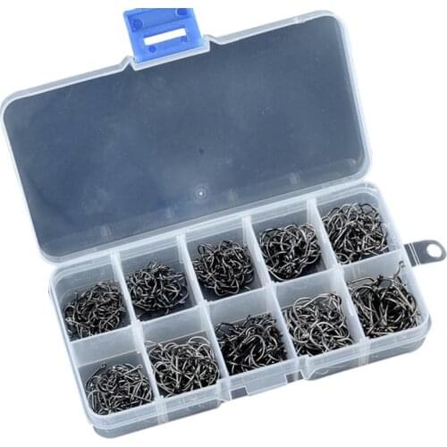 500 Pcs 3# -12# Carbon Steel Fishing Hook Fishhooks Durable Head Fishing Hooks with Hole Carp Fishing Tackle Box Fishing Tool