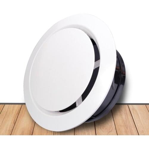 Abs Adjustable Air Ventilation Cover Grille Louver Kitchen Bath Air Round Ducting Ceiling Wall Hole Outlet Fresh System