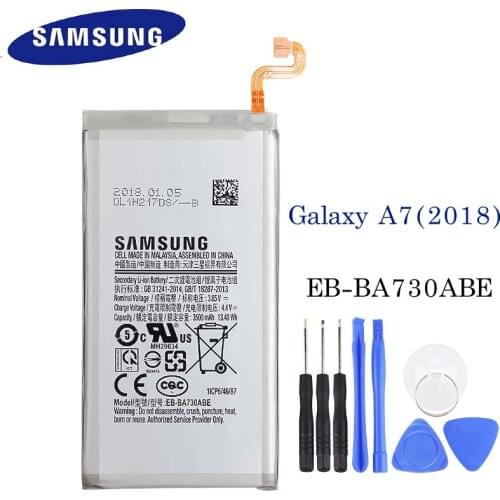 100% Original Samsung Battery for Samsung Galaxy A7 2018 A730 Edition SM-A730X A730X EB-BA730ABE 3300mAh Mobile Phone Battery