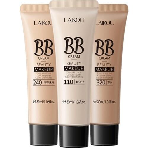 LAIKOU BB Cream 30g Moisturizing Hydrating Concealer Liquid Foundation Natural Brighten Skin Care Whitening Makeup Cosmetics