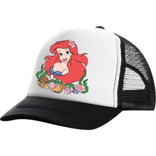 Summer Unisex Men Mermaid Ariel fishing Baseball Caps Women Breathable Mesh Snapback Hats Casual sport Hats Cap