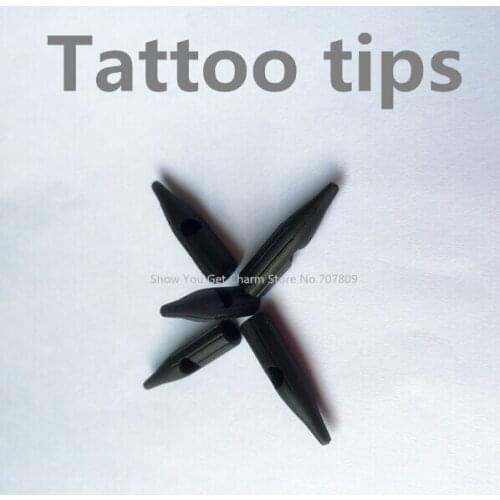 Black Tattoo Disposable Permanent Makeup Tips / Nozzles / Plastic cap for Permanent Makeup taiwan machine needles