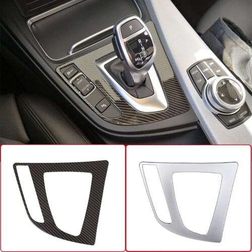 For BMW 3 4 Series 3GT F30 F34 320i 320Li 328 Car Interior Carbon Fiber Gear Shift Panel Cover Trim Car Stickers Accessories