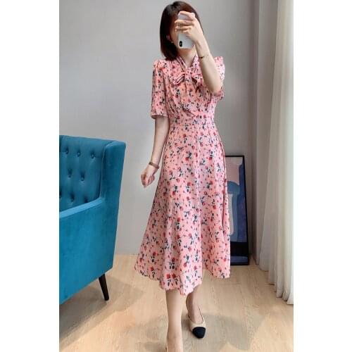 Pink Floral Print Collar Belted Silk Elegant Dress UK8-14 UK Fashion New Collections