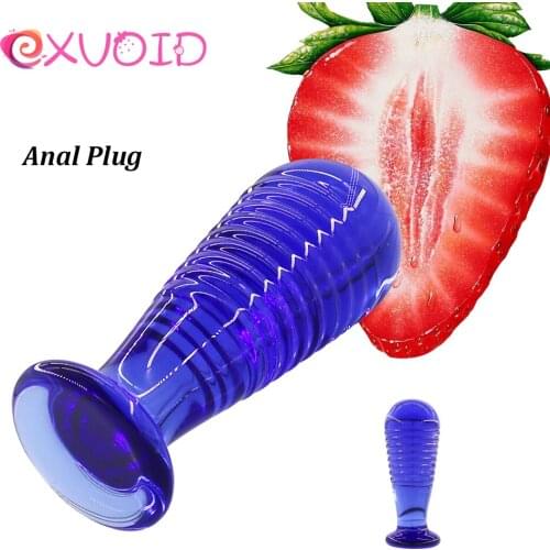 EXVOID Prostate Massager Sex Shop Anal Sex Toys for Women Men Butt Plug Stimulation Glass Anal Plug Adult Products Crystal Dildo