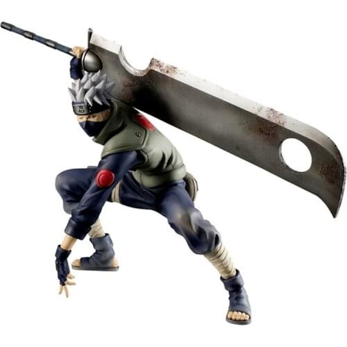 Bandai Genuine MH GEM NARUTO Anime Figures Broadsword Hatake Kakashi Pvc Action Figure Collections Model Toys Gifts For Children