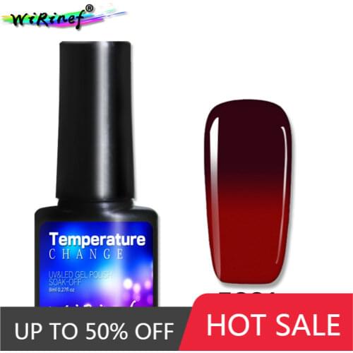 WiRinef 8ml Nail Gel Polish Temperature Changing Nail Color LED Polish Soak Off Chameleon Thermal Varnish For Nail Art